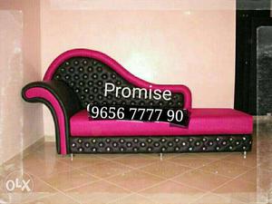 Pink And Black Fainting Couch