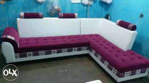 Purple And White Sectional Sofa