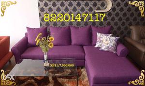 Purple colour corner sofa