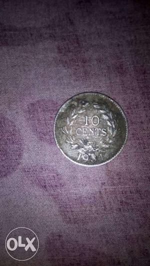 Round Silver 10 Cents