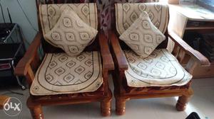 Sofa set - Saagwan wood single 3 seater and two single