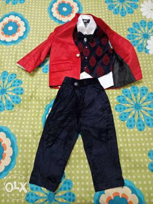 4 peice suit for 1 year old boy. velvet pant and