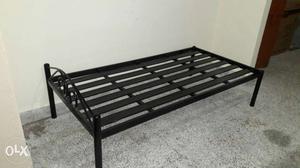 Black Metal Bed with mattress