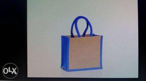 Brown And Blue Handbag