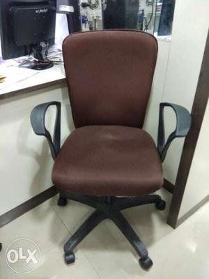 Brown Padded Office Rolling Armchair