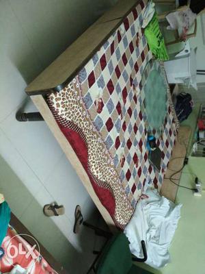 Brown Wooden Bed without mattress (gadda)
