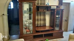 Brown Wooden Entertainment Console
