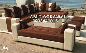 Brownish combo sofa set