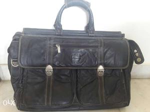 Genuine leather bag for laptop and short