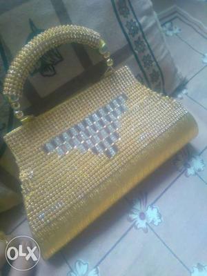 Gold Gemmed Handbag