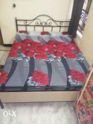 Gray And Red Floral Bedding Set