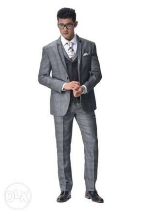 Gray Suit Jacket And Gray Pants