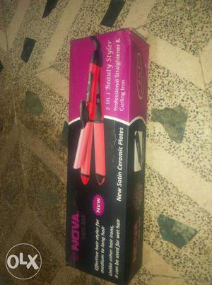 Pink And Black Nova Hair Curling Iron Box