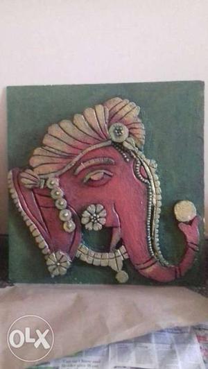 Pink And White Religious Elephant Wall Decor