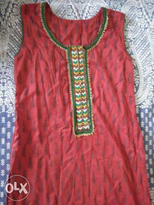 Red Color Kurti Size - M