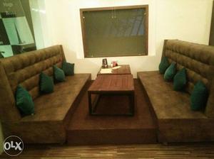 Set of 2 leather sofa with sitting capacity of