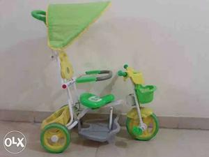 Toddler's Green And Gray Push Trike