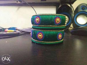 Twi Green Silk Thread Bangles