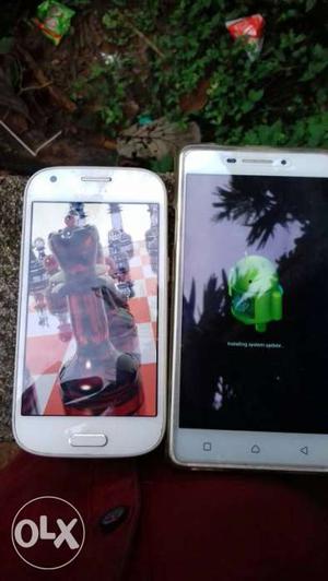 Two phone lenovo p1 m40 and samsung galaxy ace 4