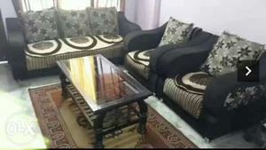 White And Black Corner Sofa Set