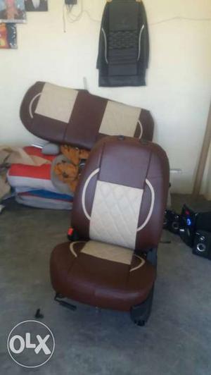 White And Brown Car Seat