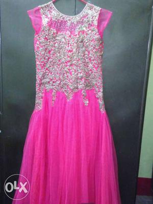 Women's Pink And Silver Dress