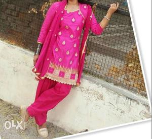 Women's Pink patiyala suit