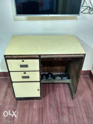 Wooden computer table, wardrobe for small items, space for