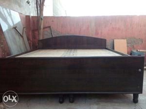 Wooden double bed with box