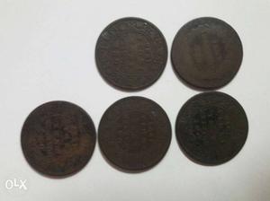 Five Brown Round Coin