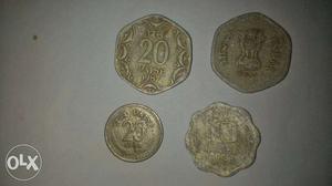 Four Pieces Of Indian Paise Coins