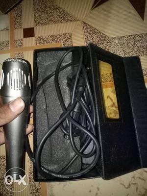 Gray Corded Microphone