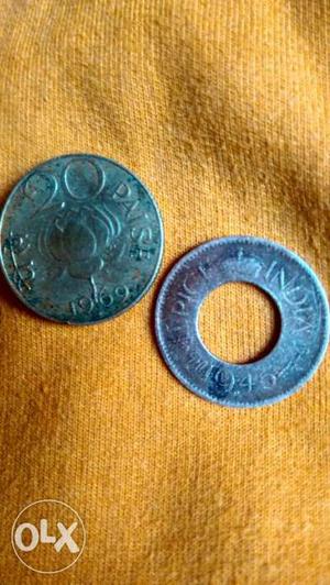 Old Indian coins 1 paisa  paisa  only  rs