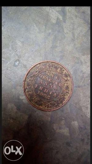 One Quarter Anna Indi  Coin