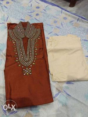 Red And Brown Kurti