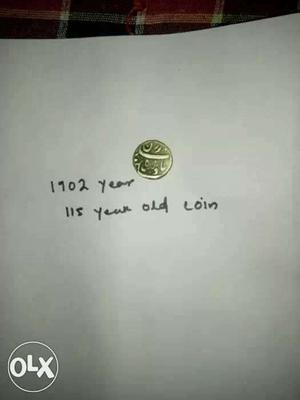 Round Coin 115 old coin,year 
