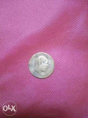 Round Silver Man Profile Coin
