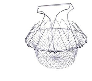 Foldable Frying Basket Strainer For Deep Frying Steaming