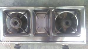 Silver Two Burner Gas Stove