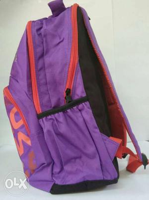 American Tourister Purple And Orange Backpack