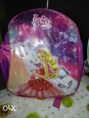 Barbie pink colour school bag. in perfect