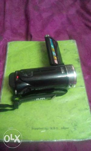 Black And Stainless Steel JVC Camcorder
