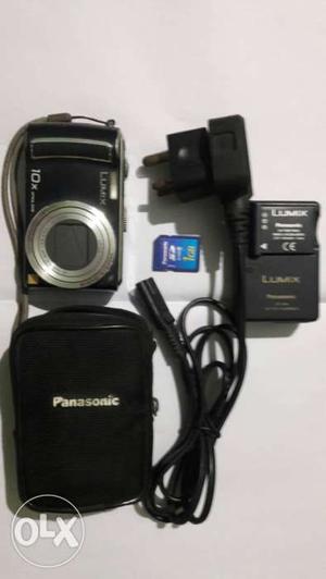 Black Panasonic Lumix Digital Camera With Bag