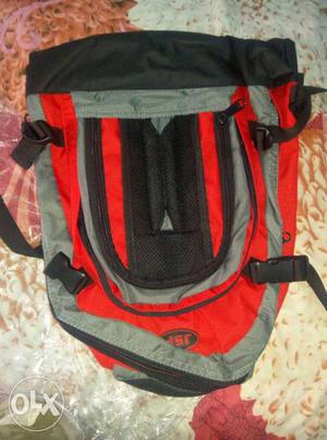 Black, Red And Silver Backpack