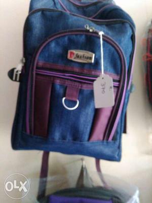 Blue And Maroon Fashion Backpack