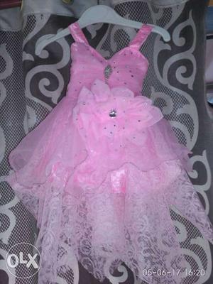 Glittered Pink Tank Mini Dress