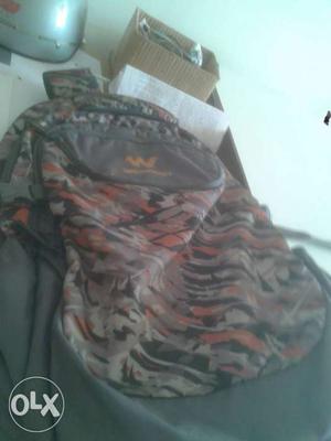 Gray, Black, And Brown Backpack