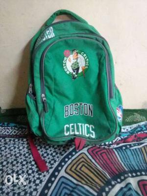 Green Boston Celtics Themed Backpack