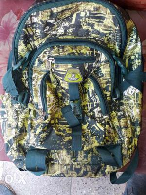 Green, Brown And Black Backpack
