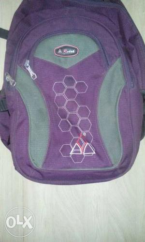 Purple And Grey Backpack